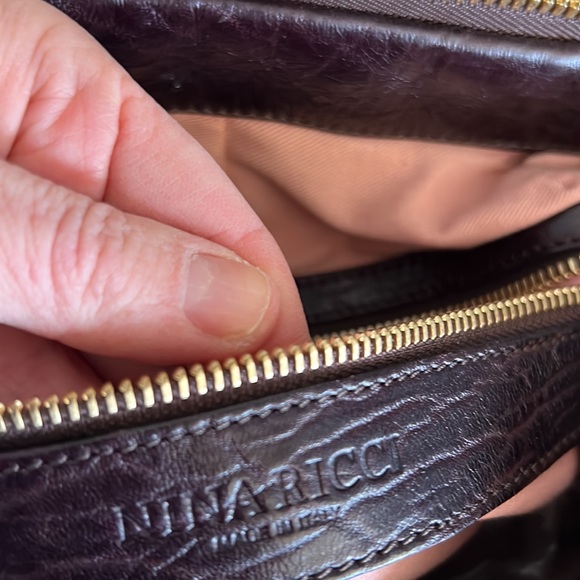 Nina Ricci chocolate brown/burgundy oversized handbag - Picture 3 of 3